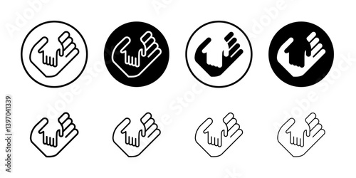 World fathers day icon Flat fill set collection