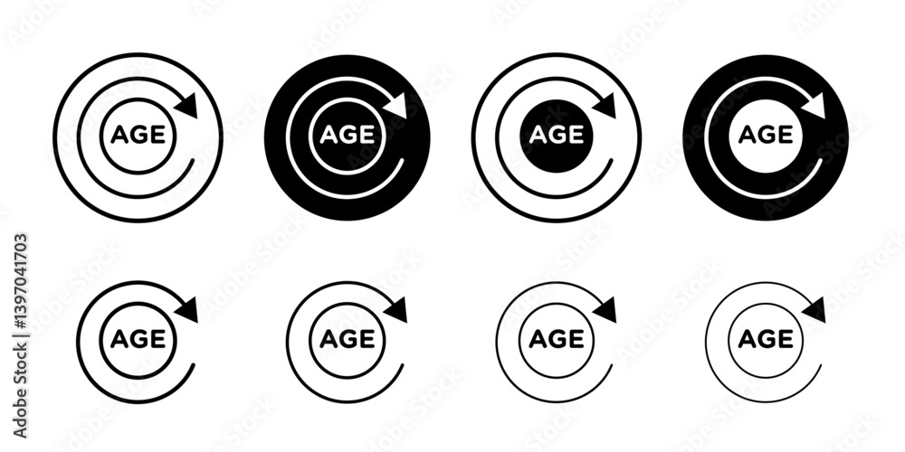 Age icon Flat fill set collection Age icon Flat fill set collection