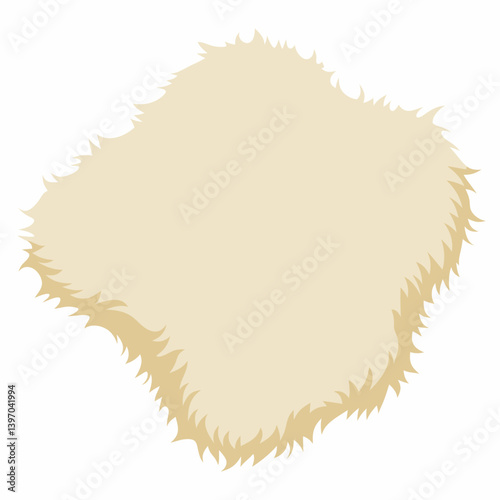 Sheep fur displayed on a white background, showcasing its soft texture and natural color variations.