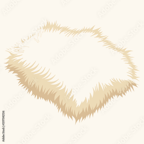 Sheep fur displayed on a white background, showcasing its soft texture and natural color variations.