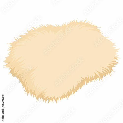 Sheep fur displayed on a white background, showcasing its soft texture and natural color variations.