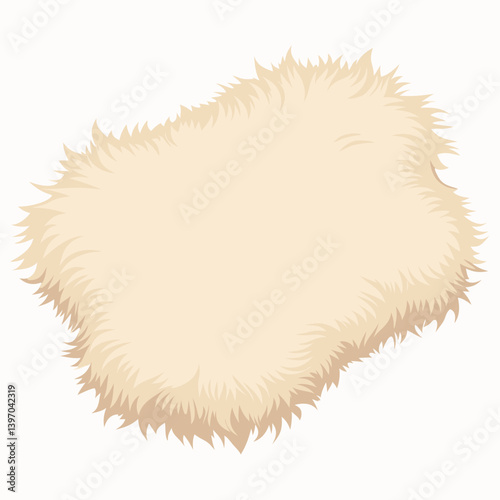 Sheep fur displayed on a white background, showcasing its soft texture and natural color variations.