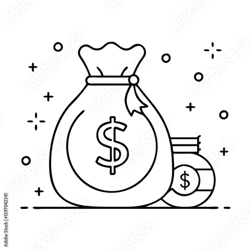 money bag icon, money bag vector illustration-simple illustration of money bag, perfect for money bag logos and icons