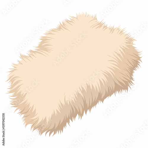 Sheep fur displayed on a white background, showcasing its soft texture and natural color variations.