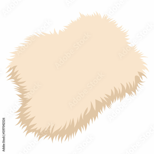 Sheep fur displayed on a white background, showcasing its soft texture and natural color variations.