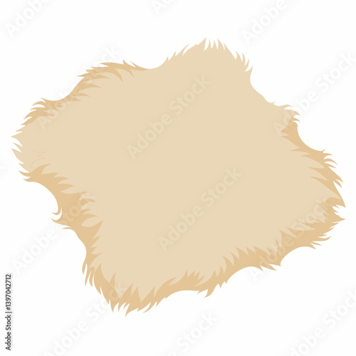 Sheep fur displayed on a white background, showcasing its soft texture and natural color variations.