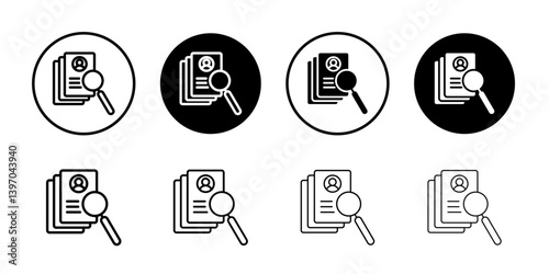 Curriculum vitae sign Flat fill set collection