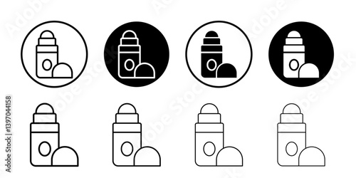 Deodorant roll on icon Flat fill set collection
