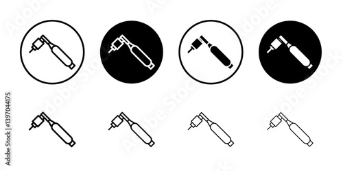 Dental nozzle drill icon Flat fill set collection