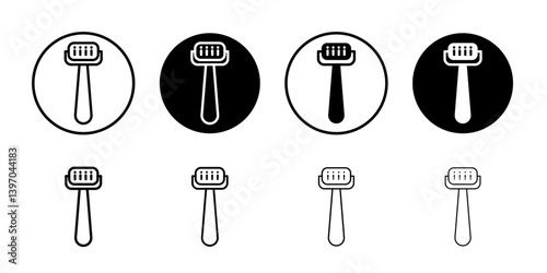 Derma roller icon Flat fill set collection