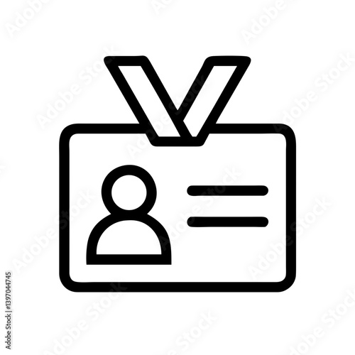 ID Badge Icon on Neutral Background for Corporate Identity, Business Networking, Employee Identification, and Professional Design