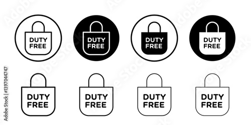 Duty free icon Flat fill set collection