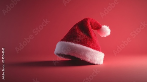 Festive Christmas santa hat isolated on a plain background illustration