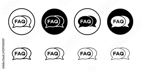 FAQ icon Flat fill set collection