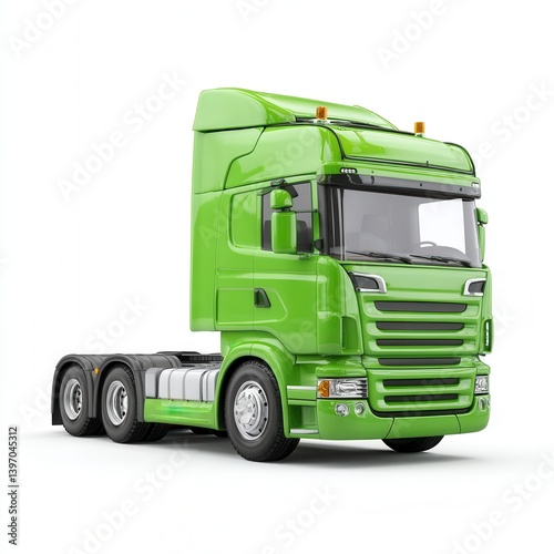 Green Heavy Duty Truck with Cabin and Chassis for Transport Services
