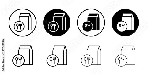 Food home delivery icon Flat fill set collection
