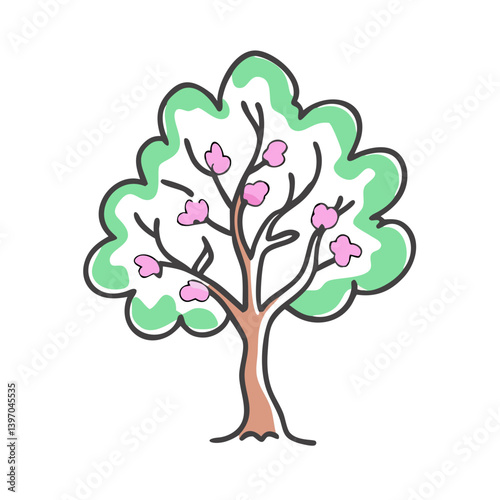dogwood tree icon, dogwood tree vector illustration-simple illustration of dogwood tree, perfect for dogwood tree logos and icons