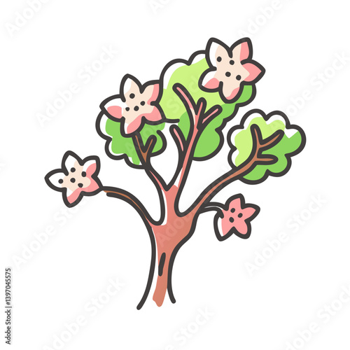dogwood tree icon, dogwood tree vector illustration-simple illustration of dogwood tree, perfect for dogwood tree logos and icons