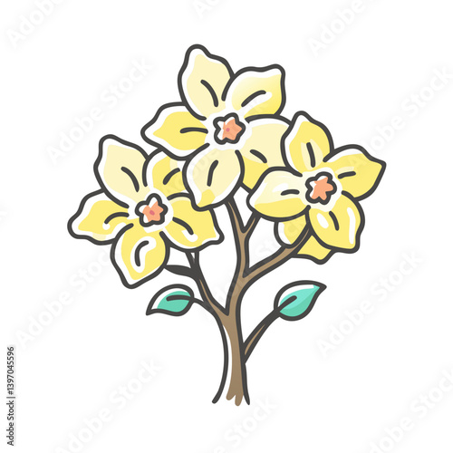 dogwood tree icon, dogwood tree vector illustration-simple illustration of dogwood tree, perfect for dogwood tree logos and icons