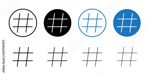 Hashtag icon Flat fill set collection
