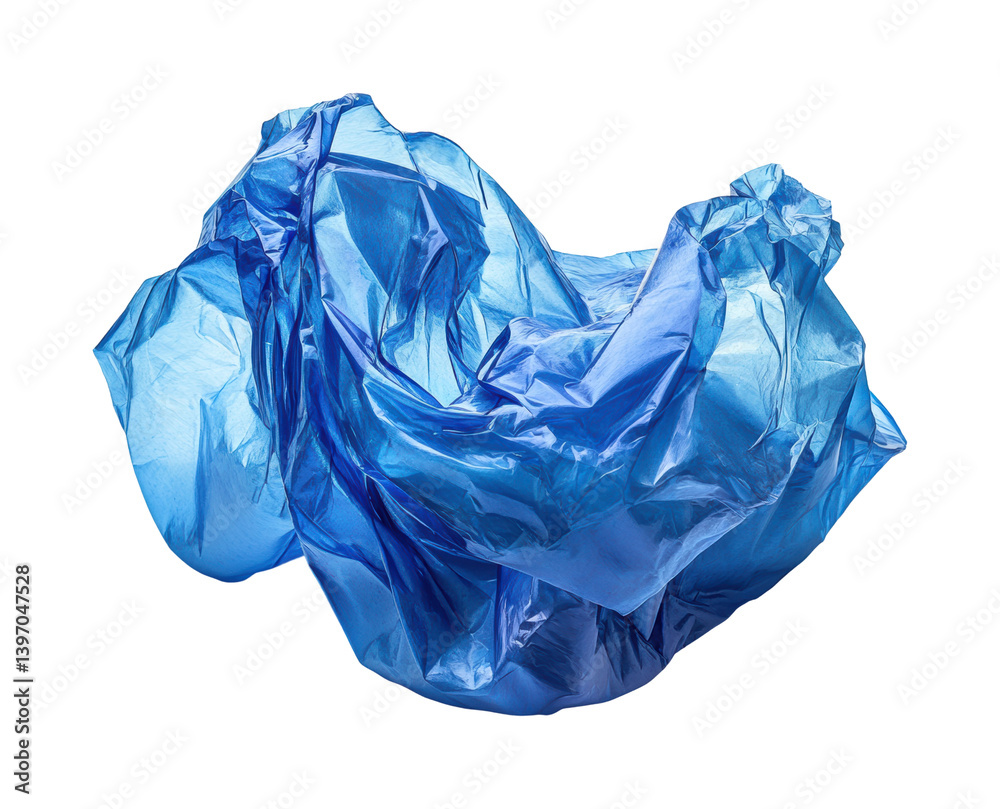 Fototapeta premium Creative blue plastic sculpture display unique isolated on transparent background, png