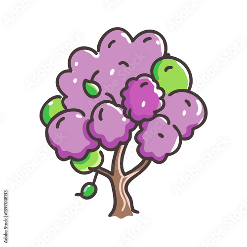 plum tree icon, plum tree vector illustration-simple illustration of plum tree, perfect for plum tree logos and icons