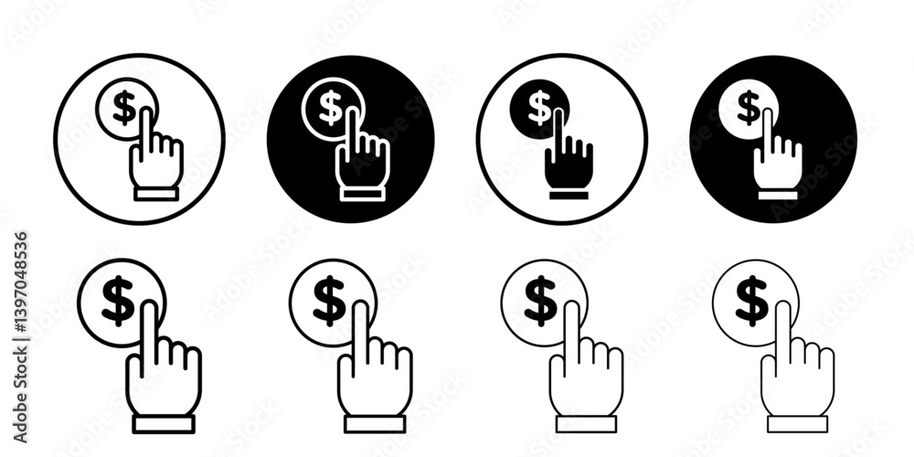 Pay per click icon Flat fill set collection Pay per click icon Flat fill set collection