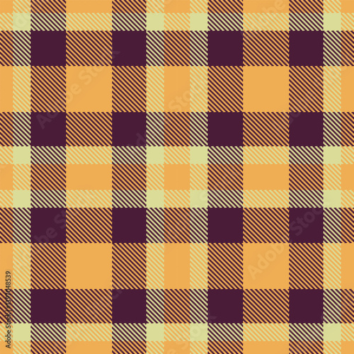 Plaid pattern seamless. Rich butterscotch & Vivid beige Tartan Textile Design. 