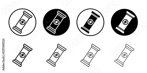 Protein bar icon Flat fill set collection