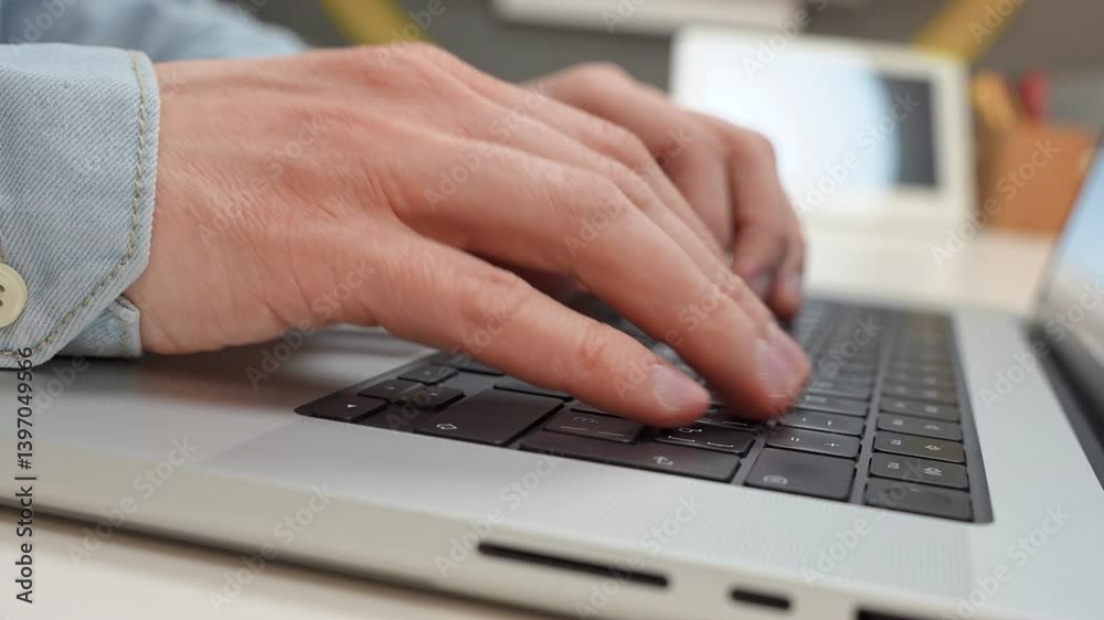 Fingers on a laptop keyboard close-up, code development concept, typing on a keyboard. Fingers on a laptop keyboard close-up, code development concept, typing on a keyboard.