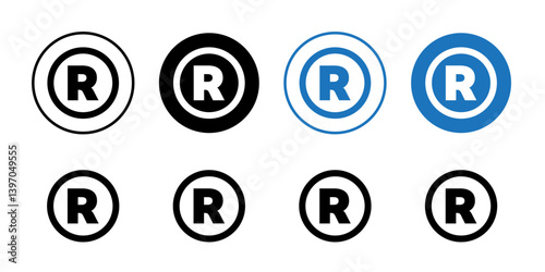 Registered trademark symbol Flat fill set collection