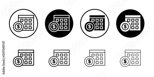Salary day icon Flat fill set collection