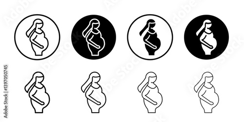 Suitable in pregnancy icon Flat fill set collection
