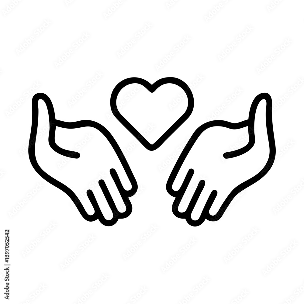 Empathy hands with heart symbolizing care and compassion Empathy hands with heart symbolizing care and compassion