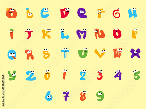Cute Alphabet Character Element Set