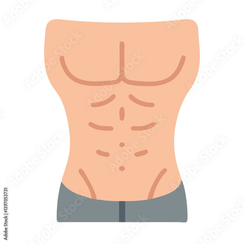 Male Torso with Abs Icon Design