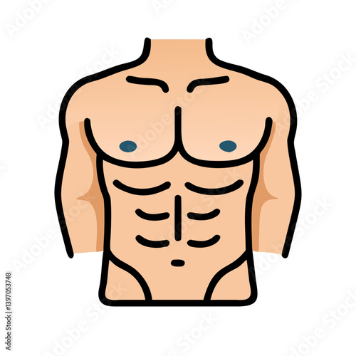 Male Torso with Abs Icon Design