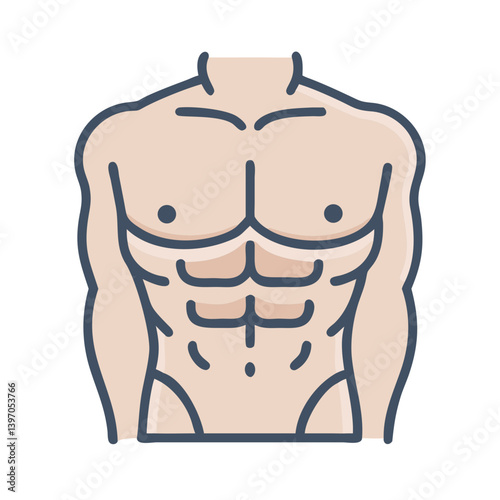 Male Torso with Abs Icon Design