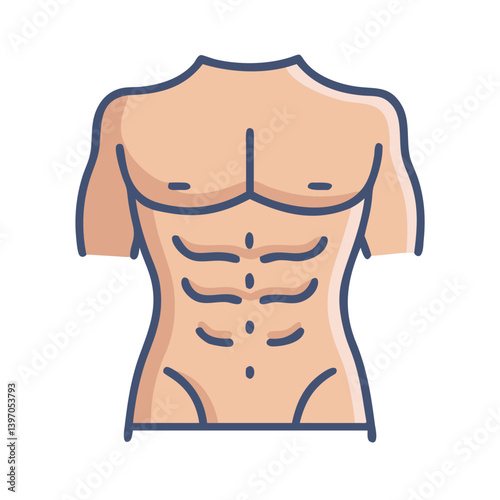 Male Torso with Abs Icon Design