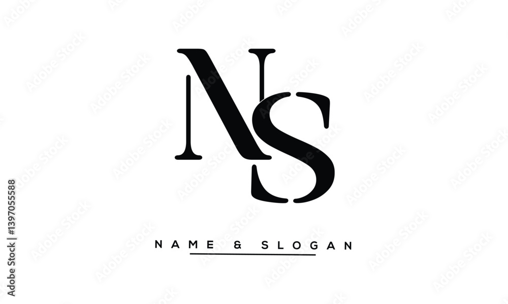 SN, NS Abstract Letters Logo Monogram SN, NS Abstract Letters Logo Monogram
