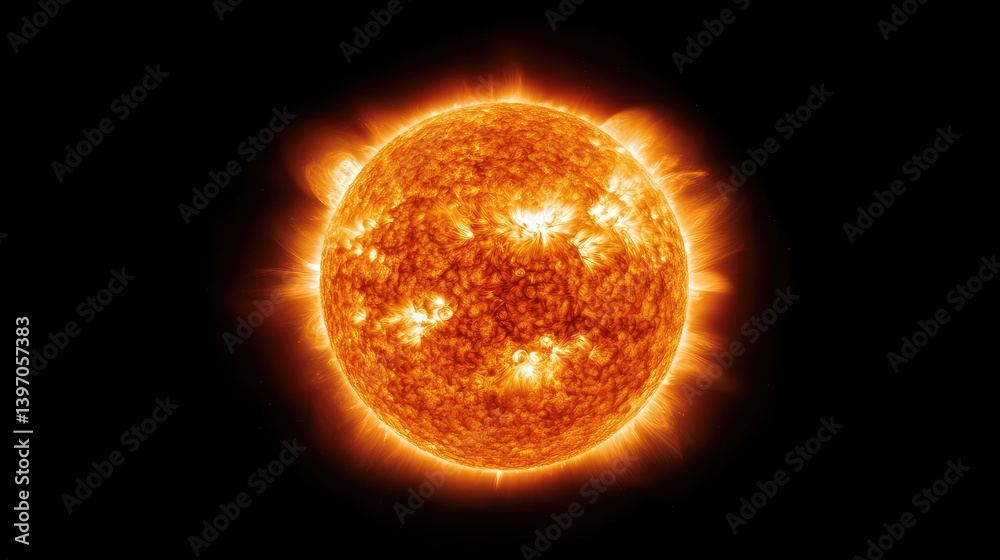 Vibrant Solar Atmosphere Displaying Fiery Flares and Solar Activity