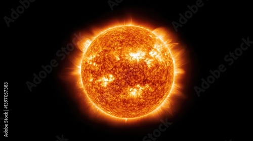 Obraz na płótnie Vibrant Solar Atmosphere Displaying Fiery Flares and Solar Activity w salonie