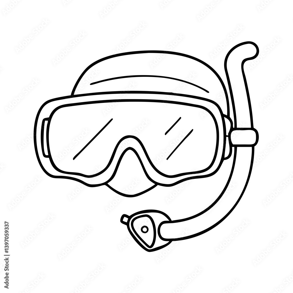 Obraz premium snorkel mask icon, snorkel mask vector illustration-simple illustration of snorkel mask, perfect for snorkel mask logos and icons