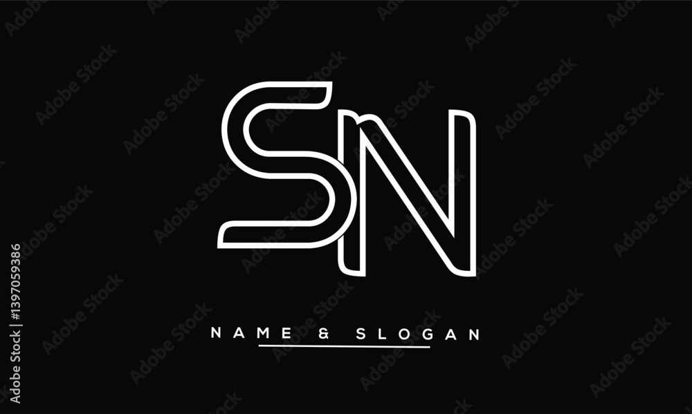 SN, NS Abstract Letters Logo Monogram