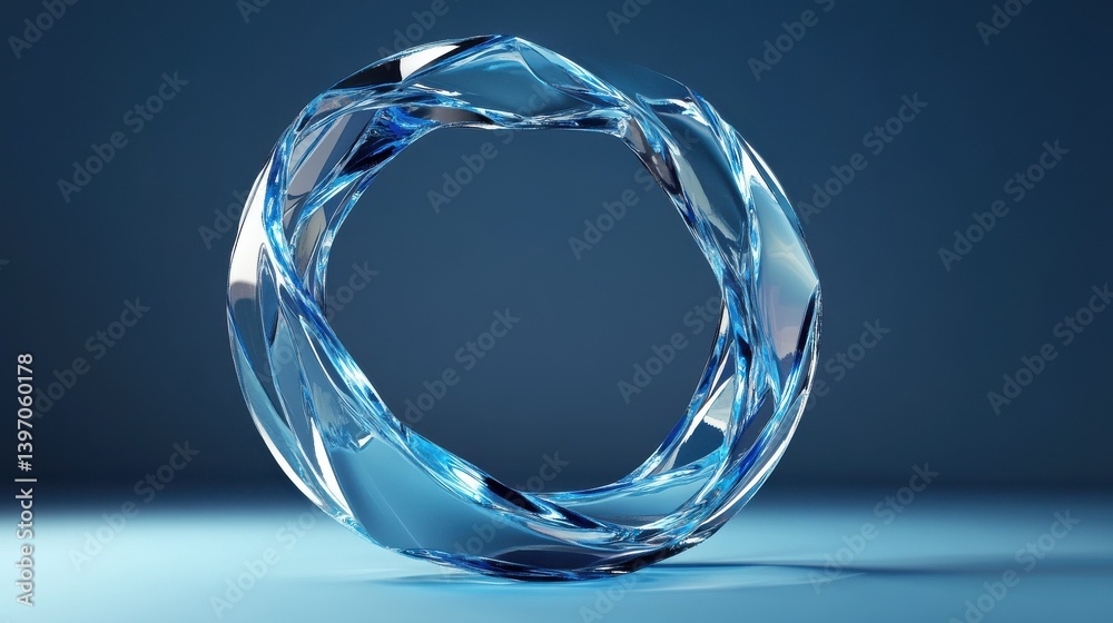 Circle made of glass shapes. 3d rendering. illustration Circle made of glass shapes. 3d rendering. illustration