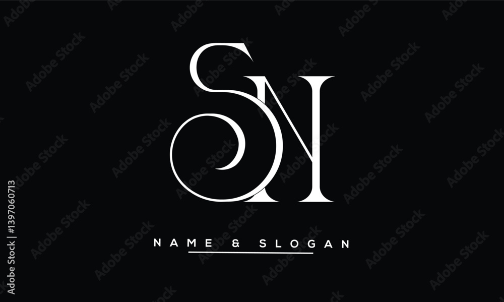 SN, NS Abstract Letters Logo Monogram