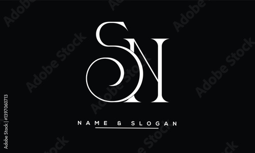 Obraz na płótnie SN, NS Abstract Letters Logo Monogram w salonie