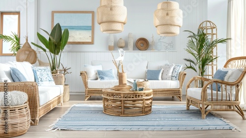 Coastal Living Room Rattan Furniture Decor of excellence in splendor beyond compare with grace