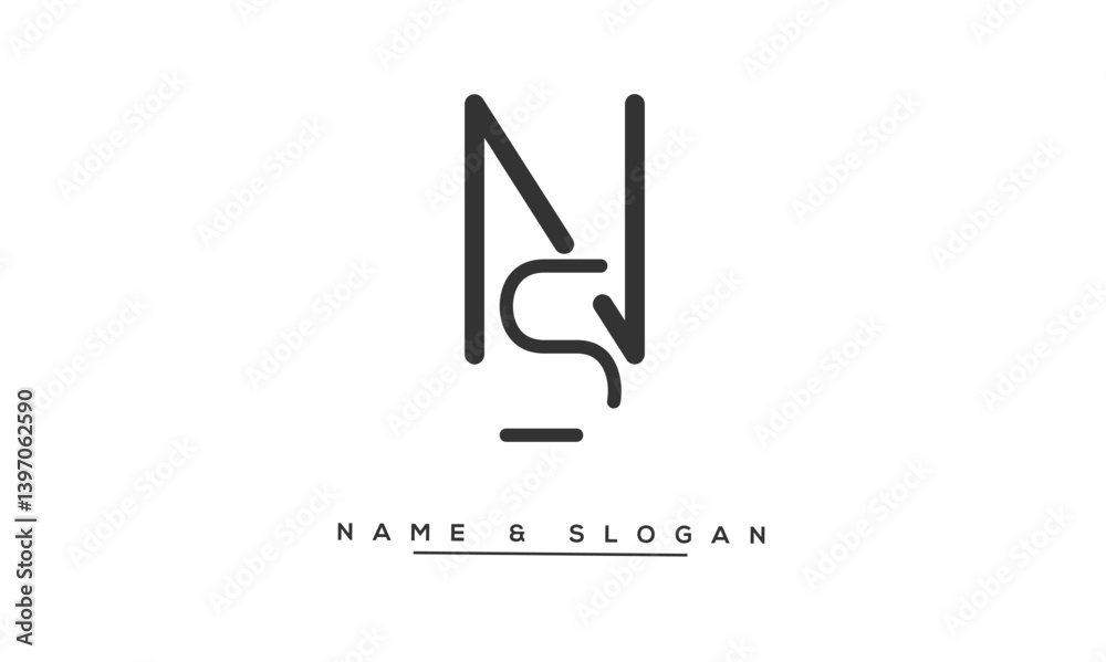 SN, NS Abstract Letters Logo Monogram SN, NS Abstract Letters Logo Monogram