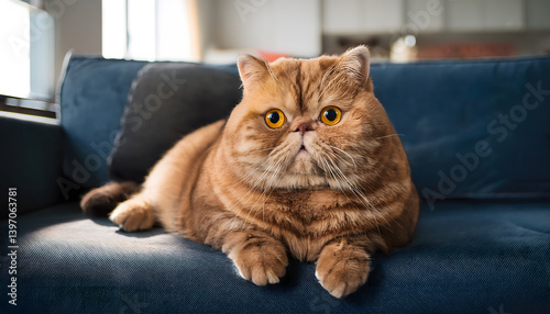 Wallpaper Mural ソファーに座る太った猫 Torontodigital.ca